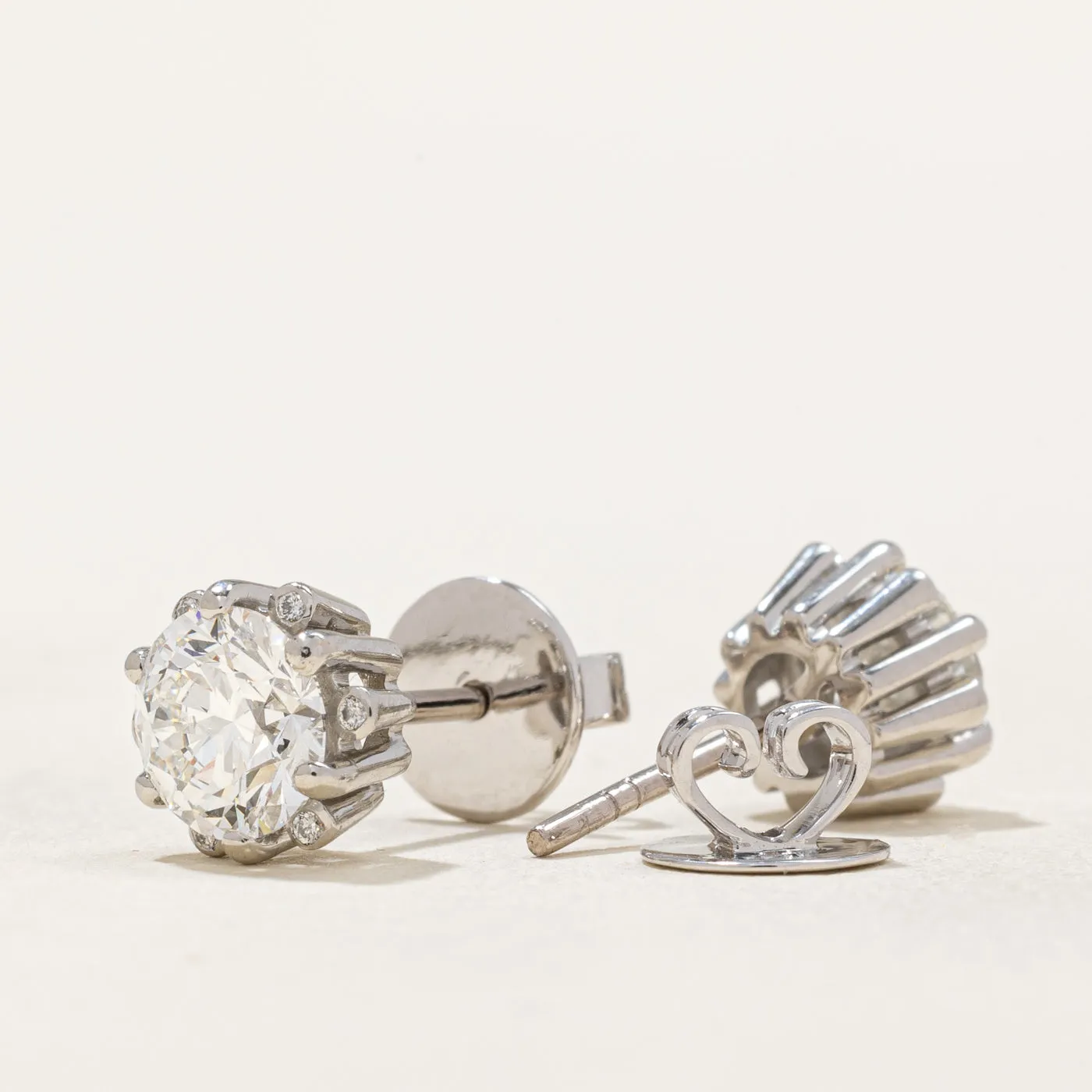 GIA Certified Diamond Stud Earrings | 2.08ctw VVS2 G Ex |