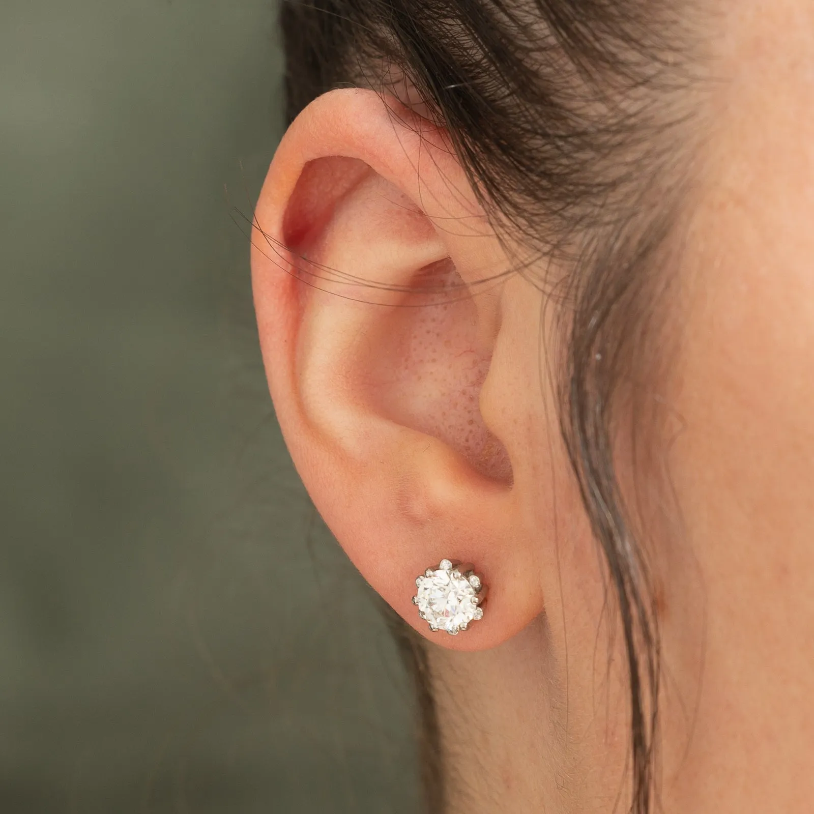 GIA Certified Diamond Stud Earrings | 2.08ctw VVS2 G Ex |