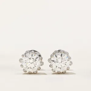 GIA Certified Diamond Stud Earrings | 2.08ctw VVS2 G Ex |