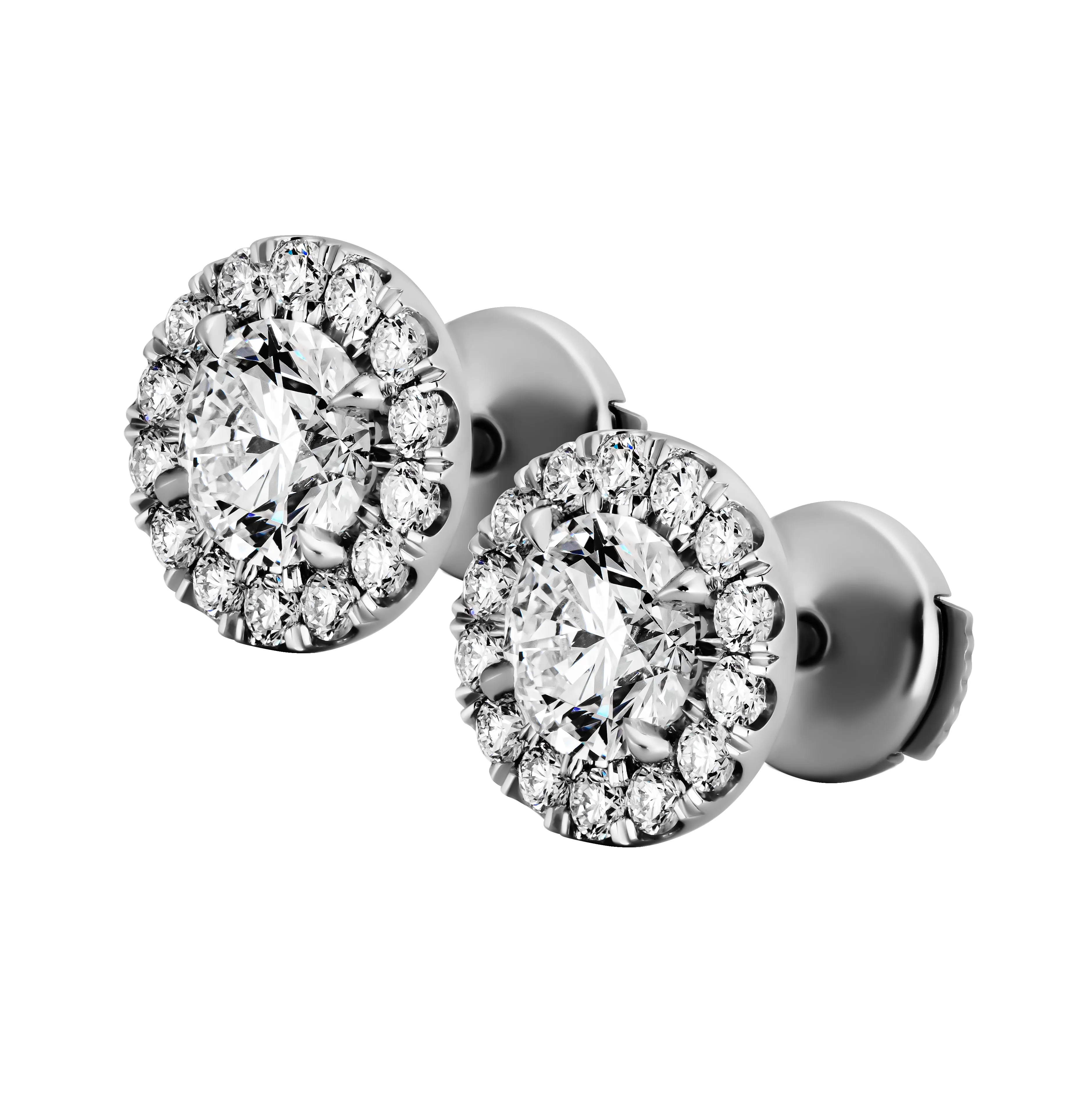 GIA Certified Halo Stud Earrings