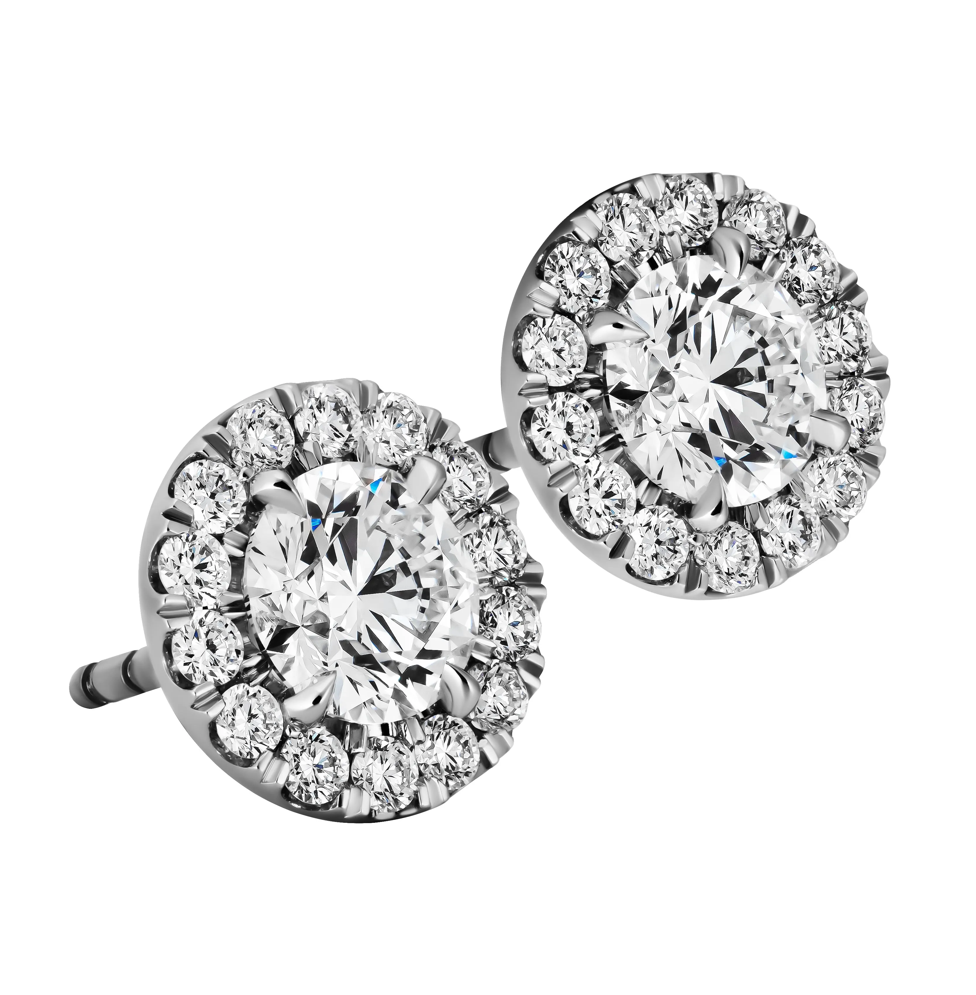 GIA Certified Halo Stud Earrings