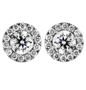 GIA Certified Halo Stud Earrings
