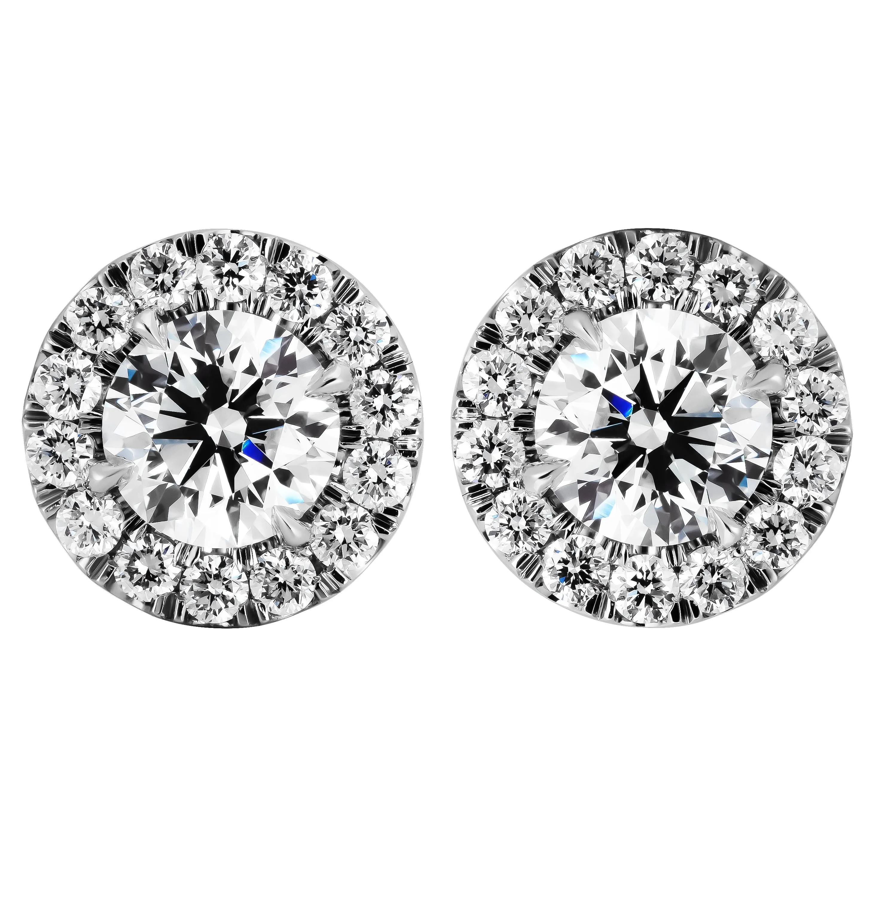 GIA Certified Halo Stud Earrings