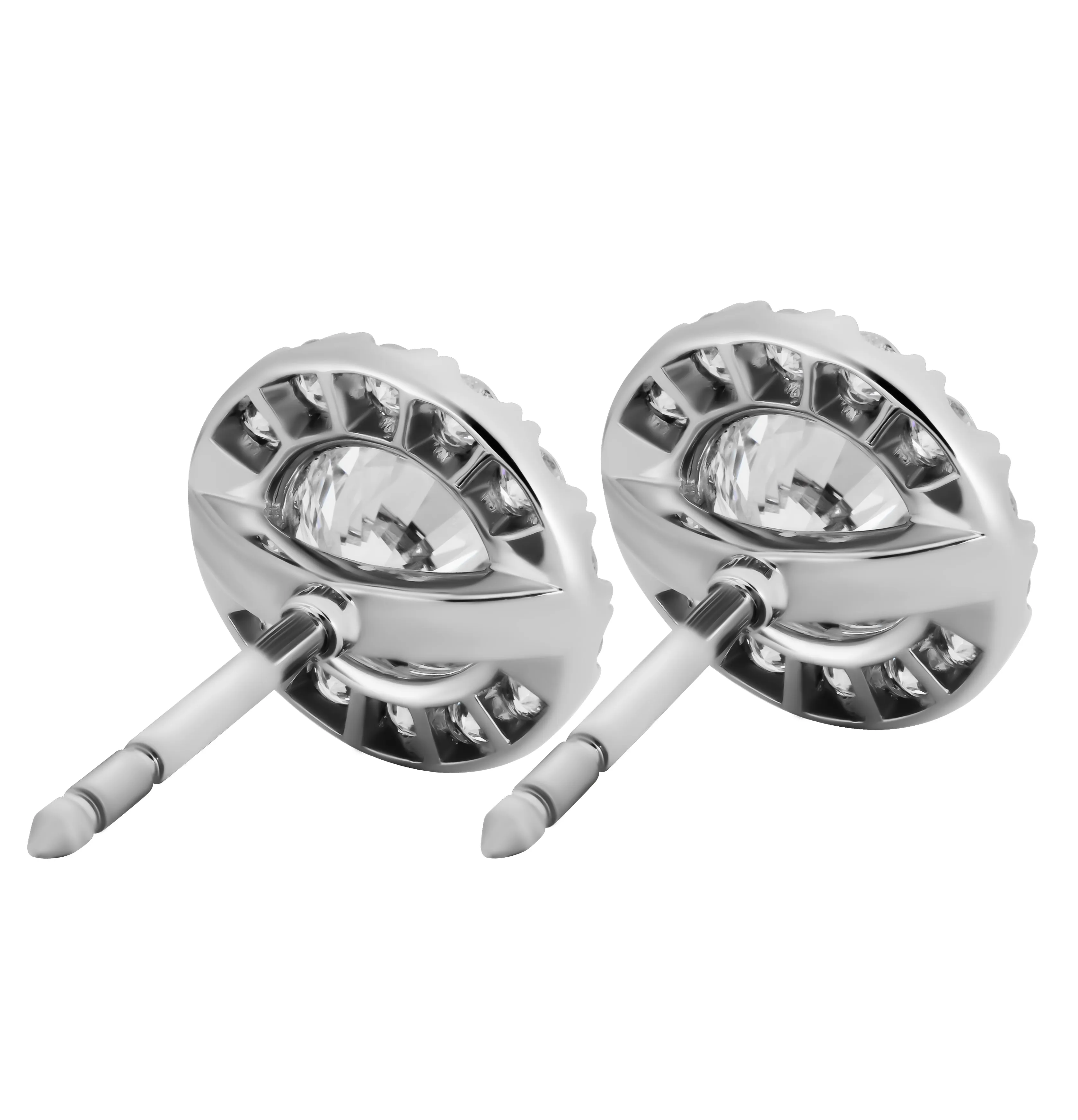 GIA Certified Halo Stud Earrings