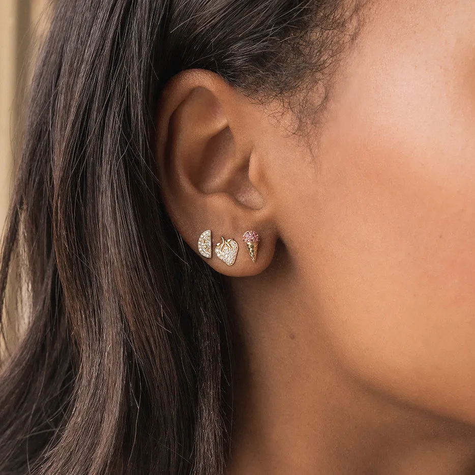 Gold & Diamond Strawberry Stud