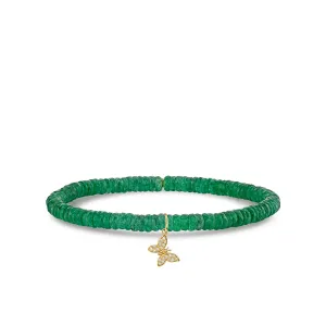Gold & Diamond Tiny Butterfly on Aventurine