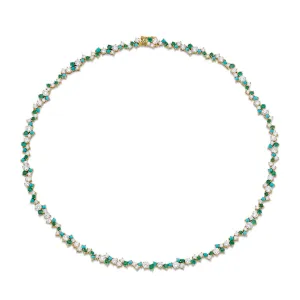 Gold & Diamond Tri Stone Cocktail Eternity Necklace