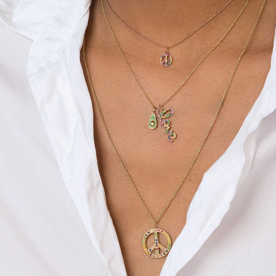 Gold & Emerald Avocado Charm