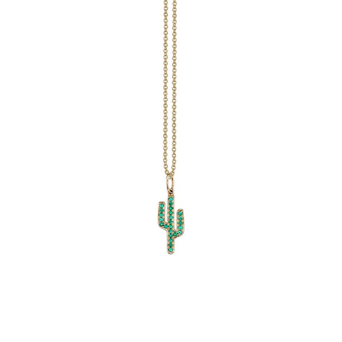 Gold & Emerald Cactus Charm