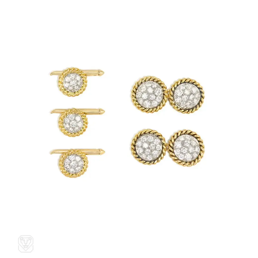 Gold and pavé diamond dress set, Larter & Sons