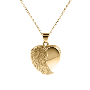 Gold Angel Wing Locket Urn (10K)