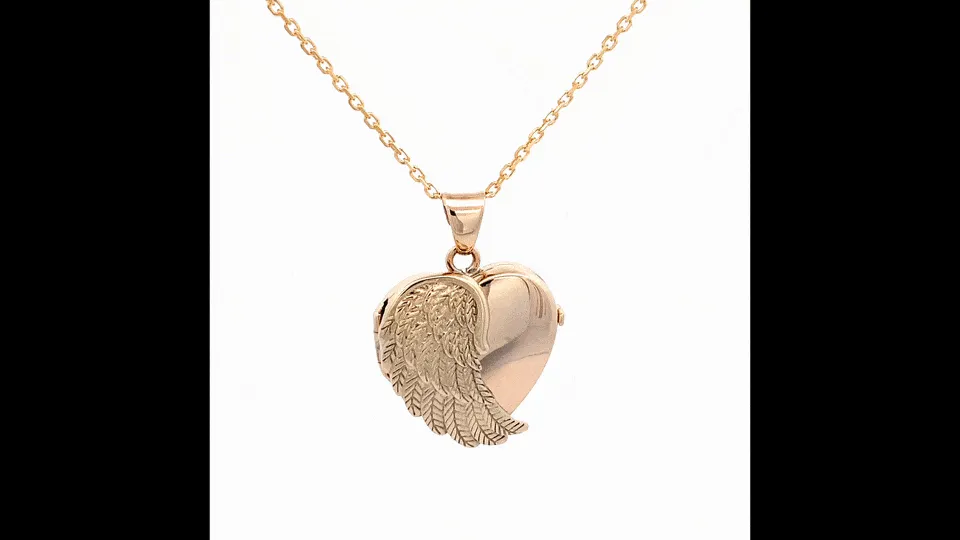 Gold Angel Wing Locket Urn (10K)