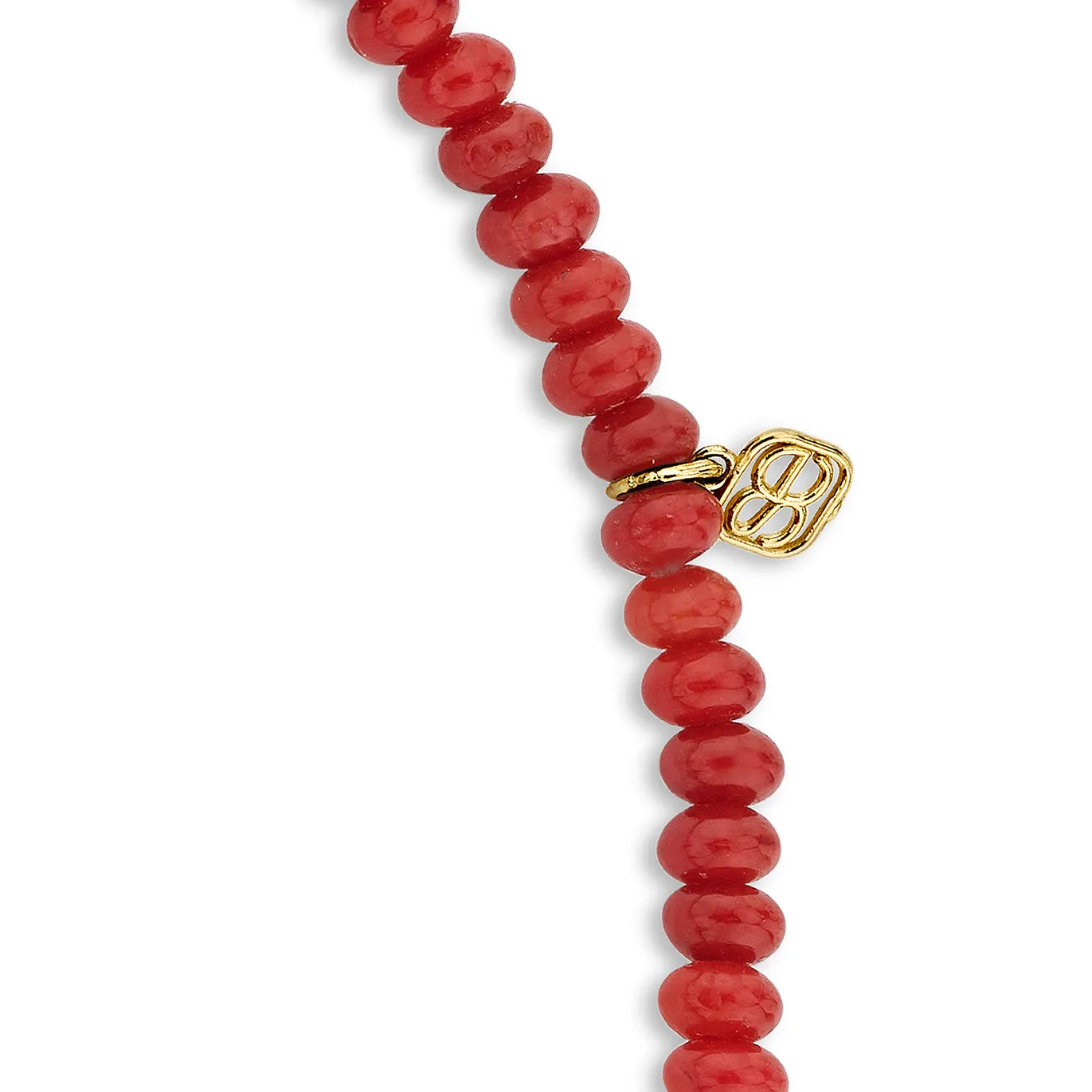 Gold Bezel Sapphire & Diamond Eye on Red Sea Bamboo