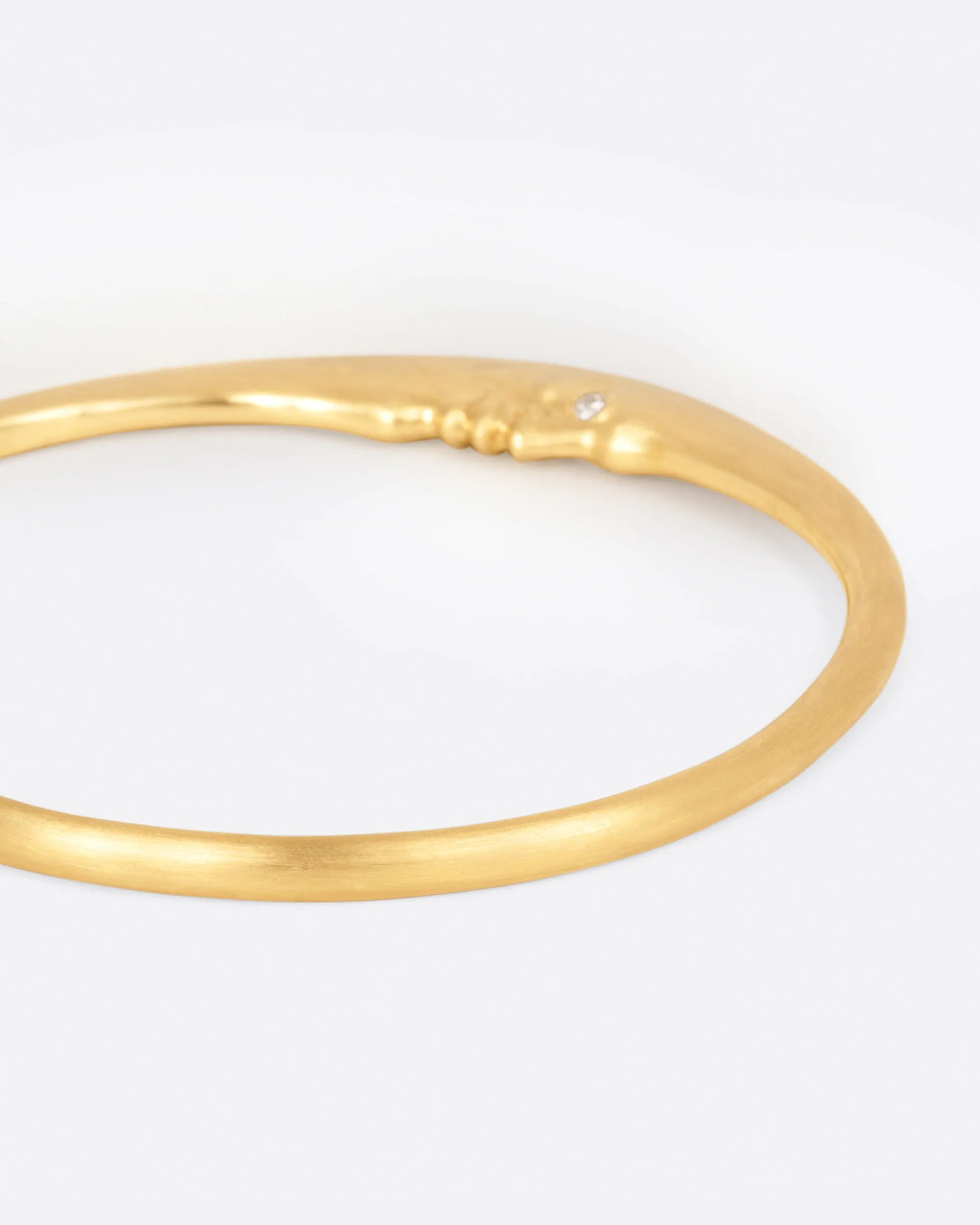 Gold Moonface Bangle Bracelet