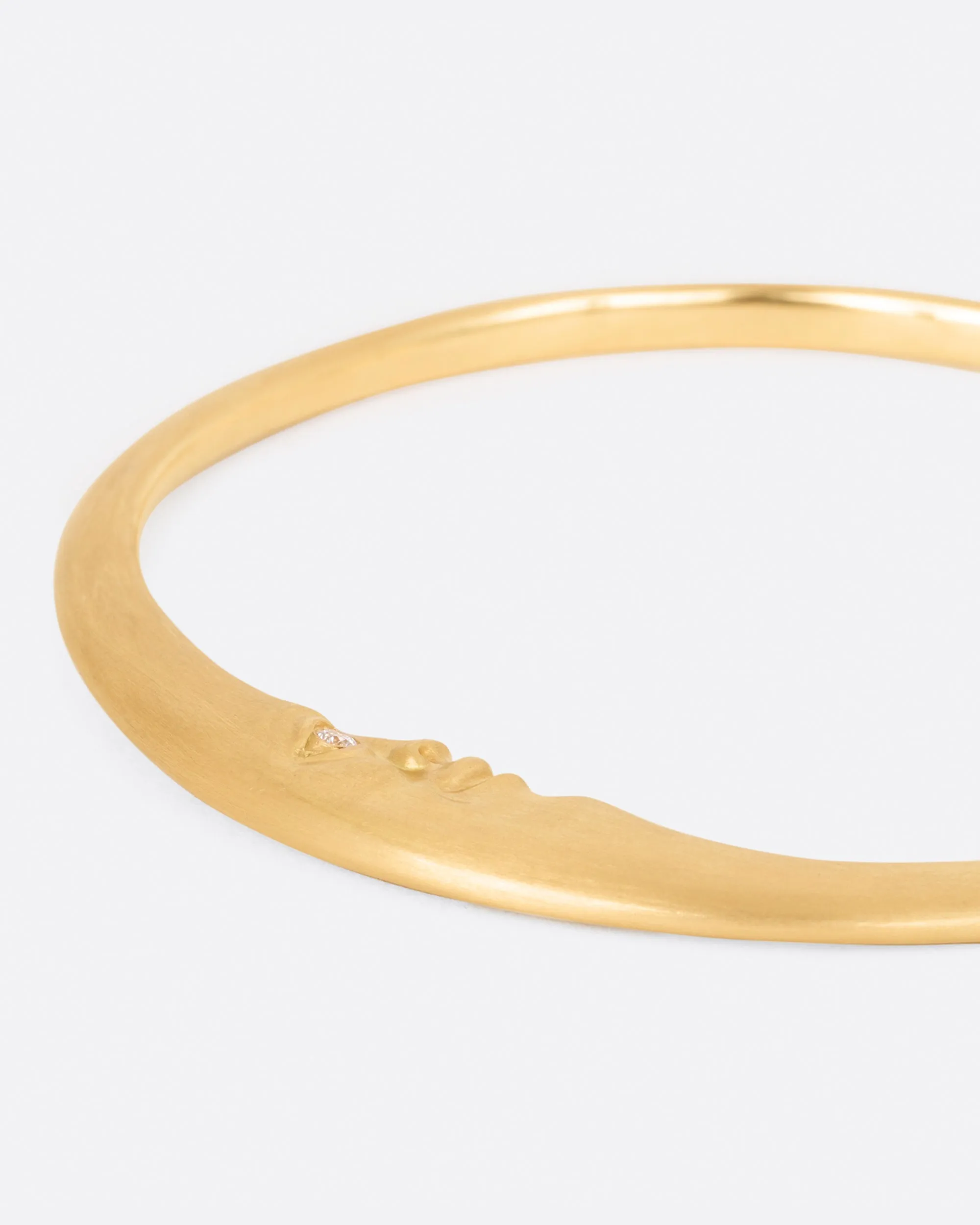 Gold Moonface Bangle Bracelet