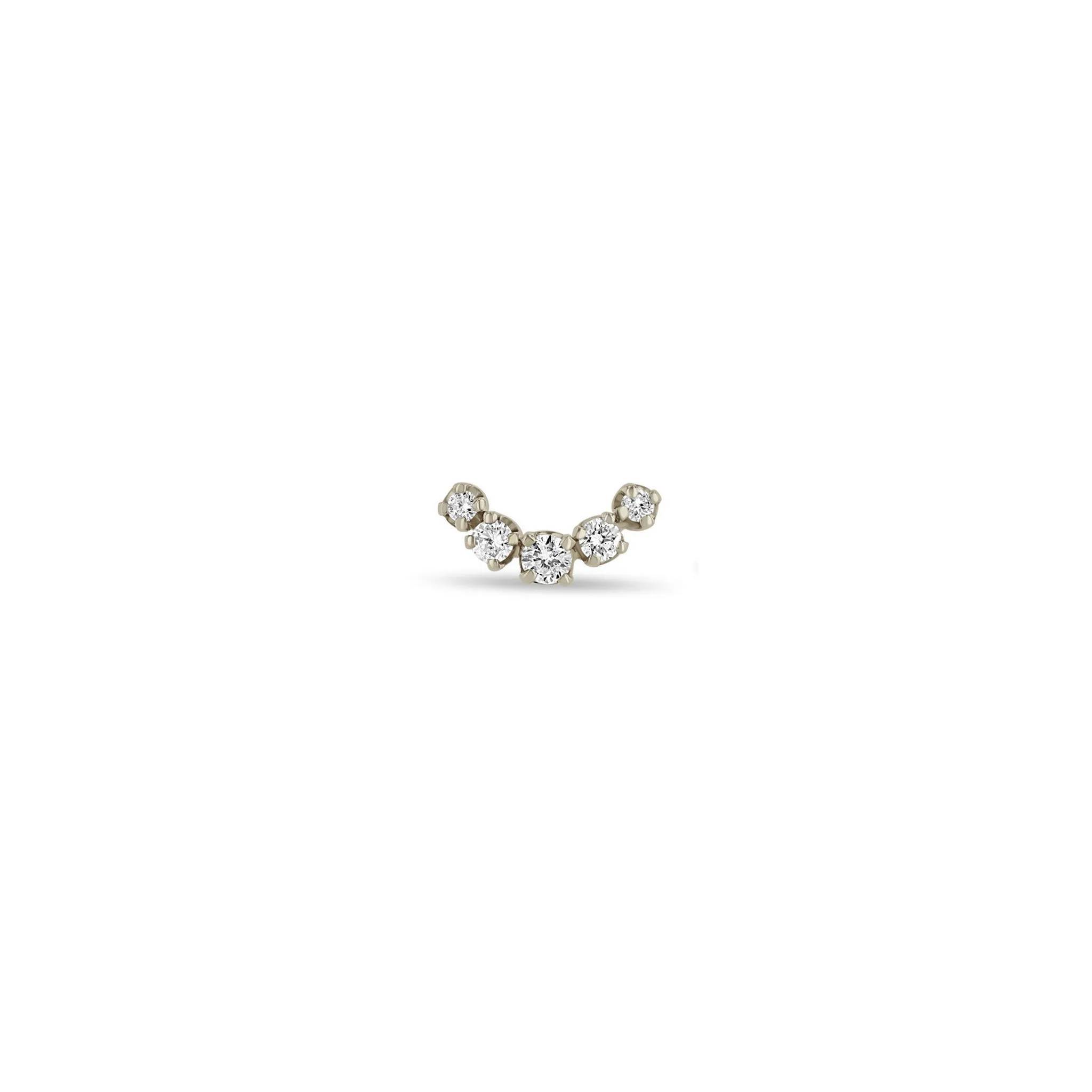 Graduated Curved Bar Diamond Stud