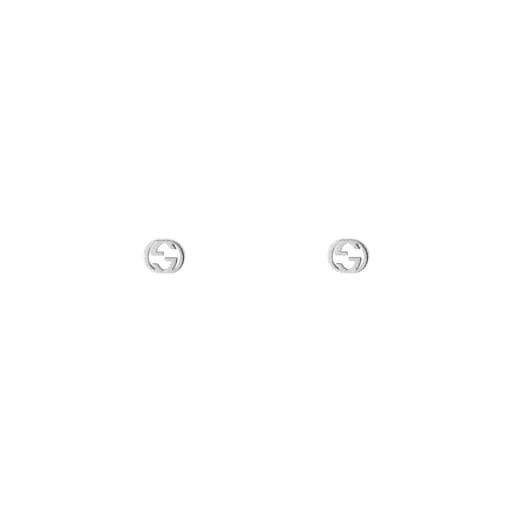 Gucci 18K White Gold Interlocking G Studs