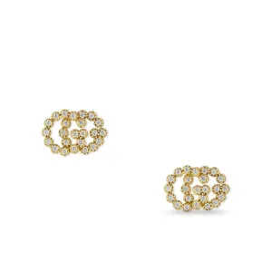 Gucci 18K Yellow Gold GG Running Diamond Studded Earrings