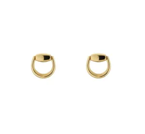 Gucci 18K Yellow Gold Horsebit Stud Earrings