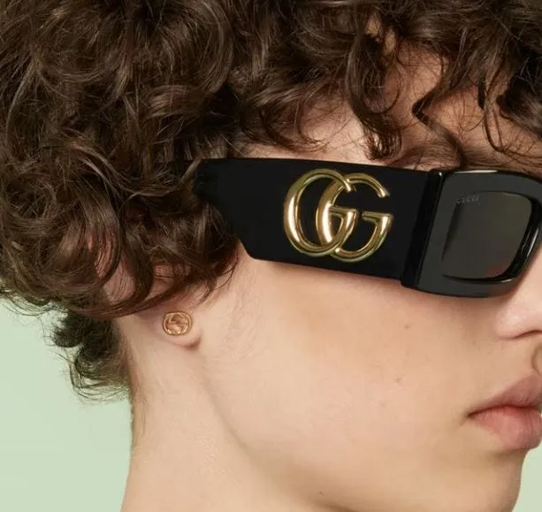 Gucci 18K Yellow Gold Interlocking G Studs