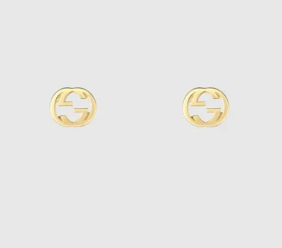 Gucci 18K Yellow Gold Interlocking G Studs