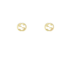 Gucci 18K Yellow Gold Interlocking G Studs