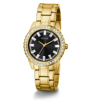 Guess Sparkler Gold Black Dial Women's Watch GW0111L2