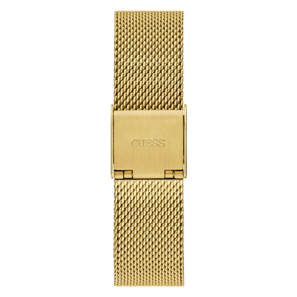 Guess Tapestry Gold Mesh Bracelet Gold Dial Quartz Watch for Ladies - GW0354L2