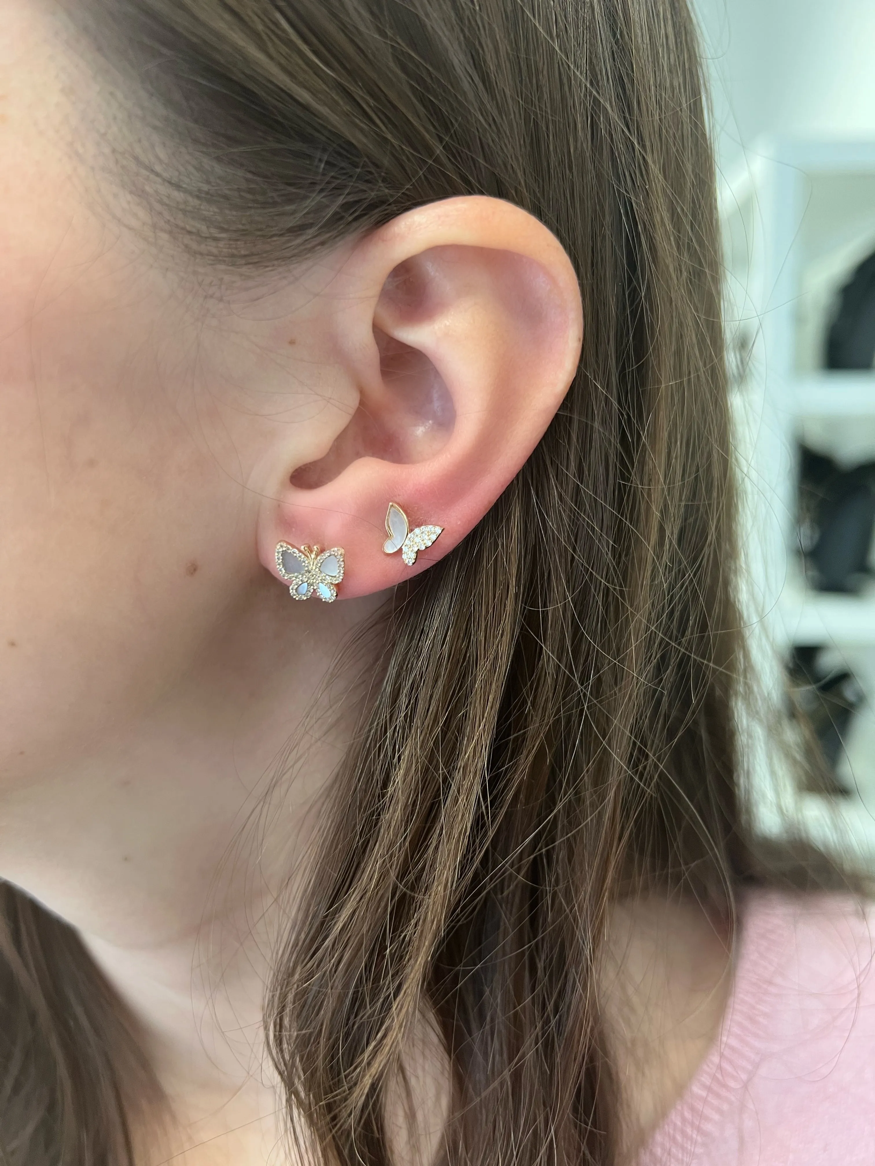 Half & Half Butterfly Studs