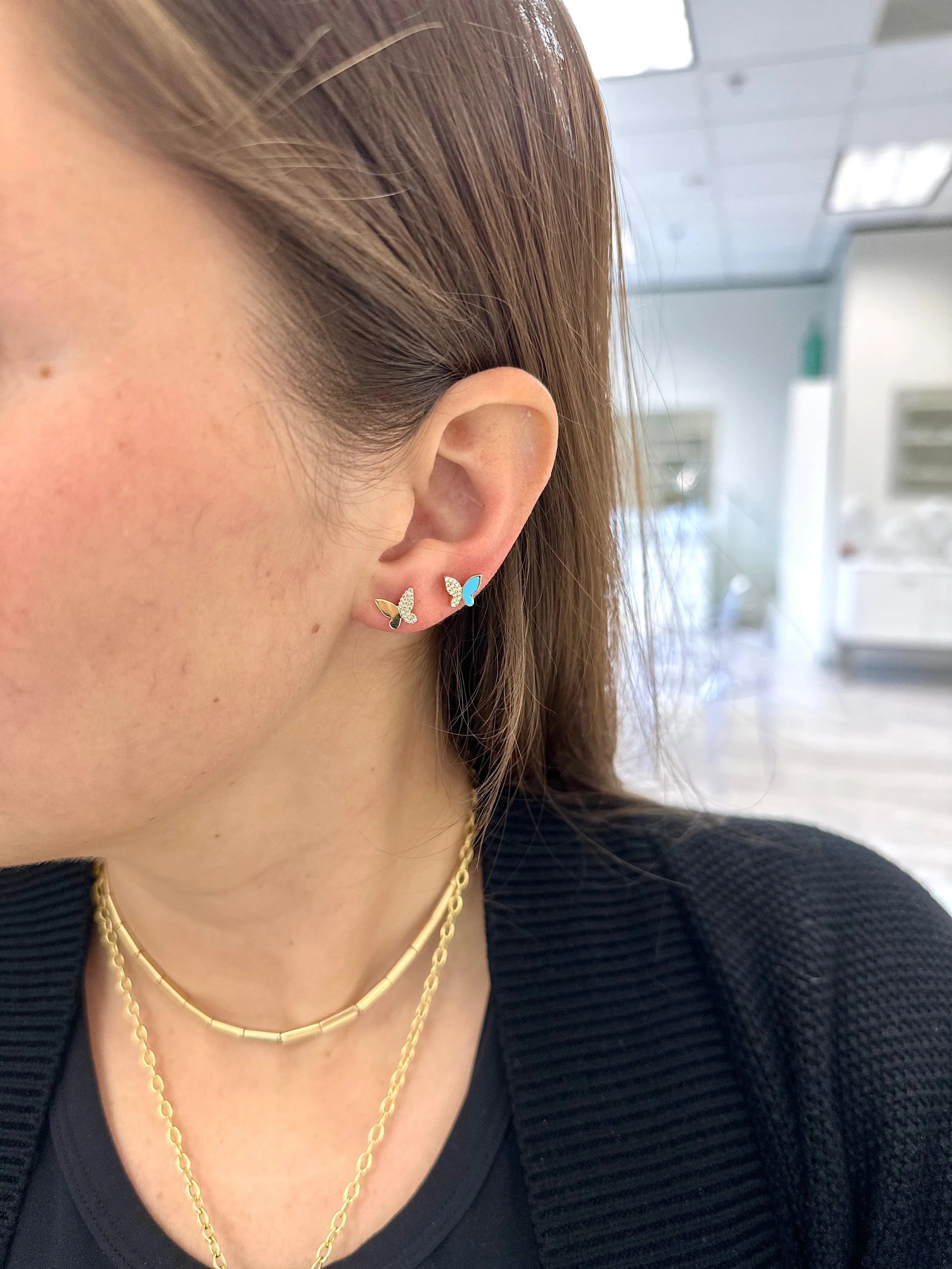 Half & Half Butterfly Studs