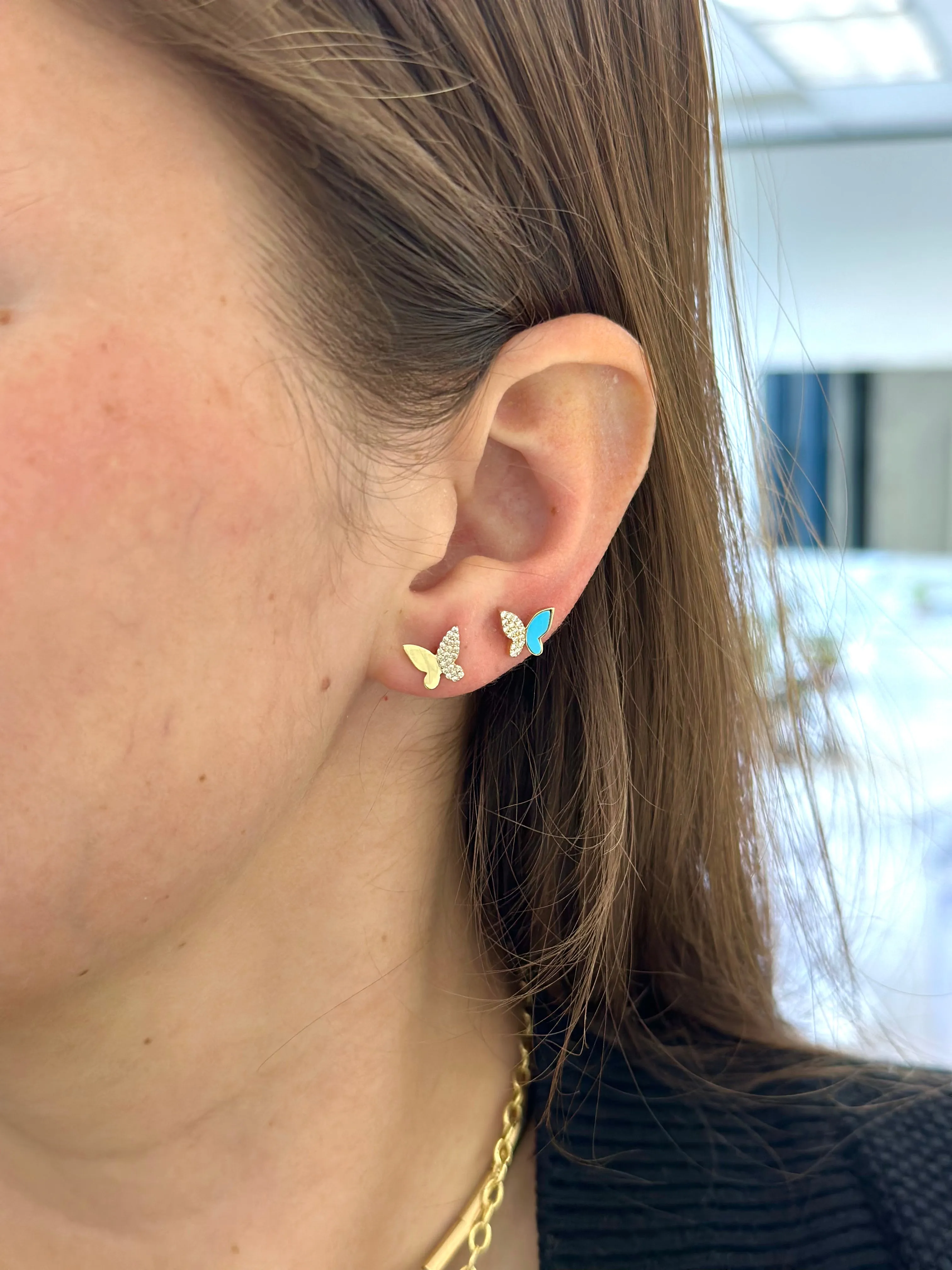 Half & Half Butterfly Studs