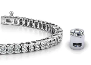 Half Bezel Confidence Lab-Grown Diamond Tennis Bracelet with 4.10 ct.(finished) 2.7mm