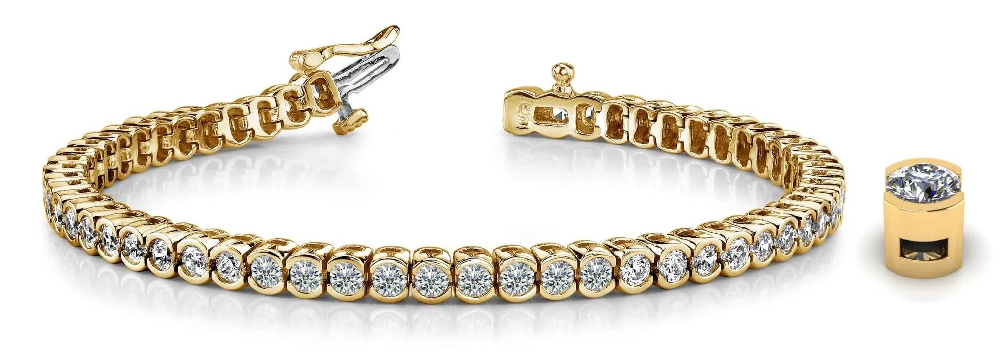 Half Bezel Confidence Lab-Grown Diamond Tennis Bracelet with 4.10 ct.(finished) 2.7mm