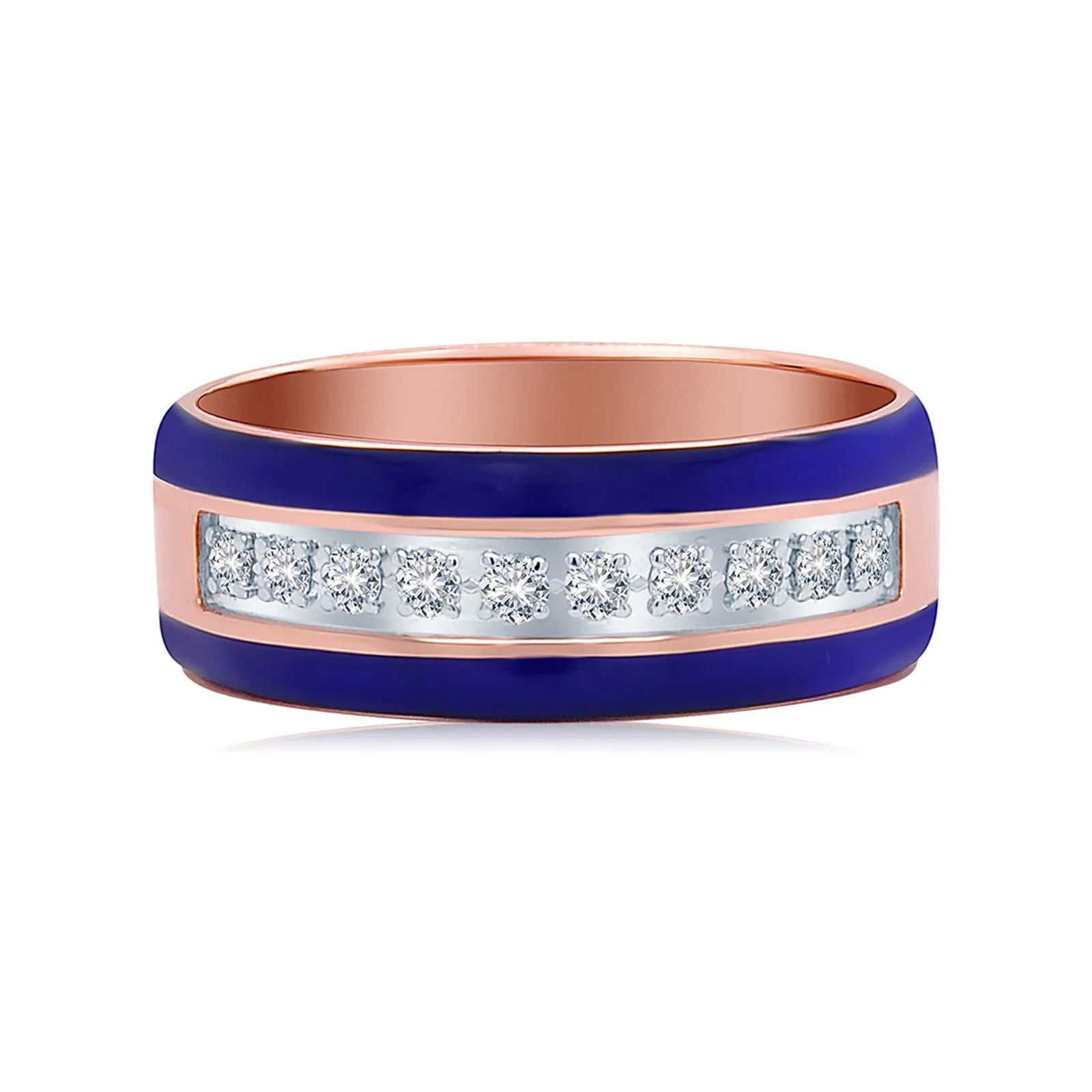 Half Eternity Enamel Diamond Band