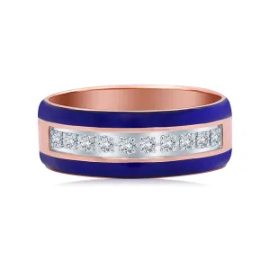 Half Eternity Enamel Diamond Band