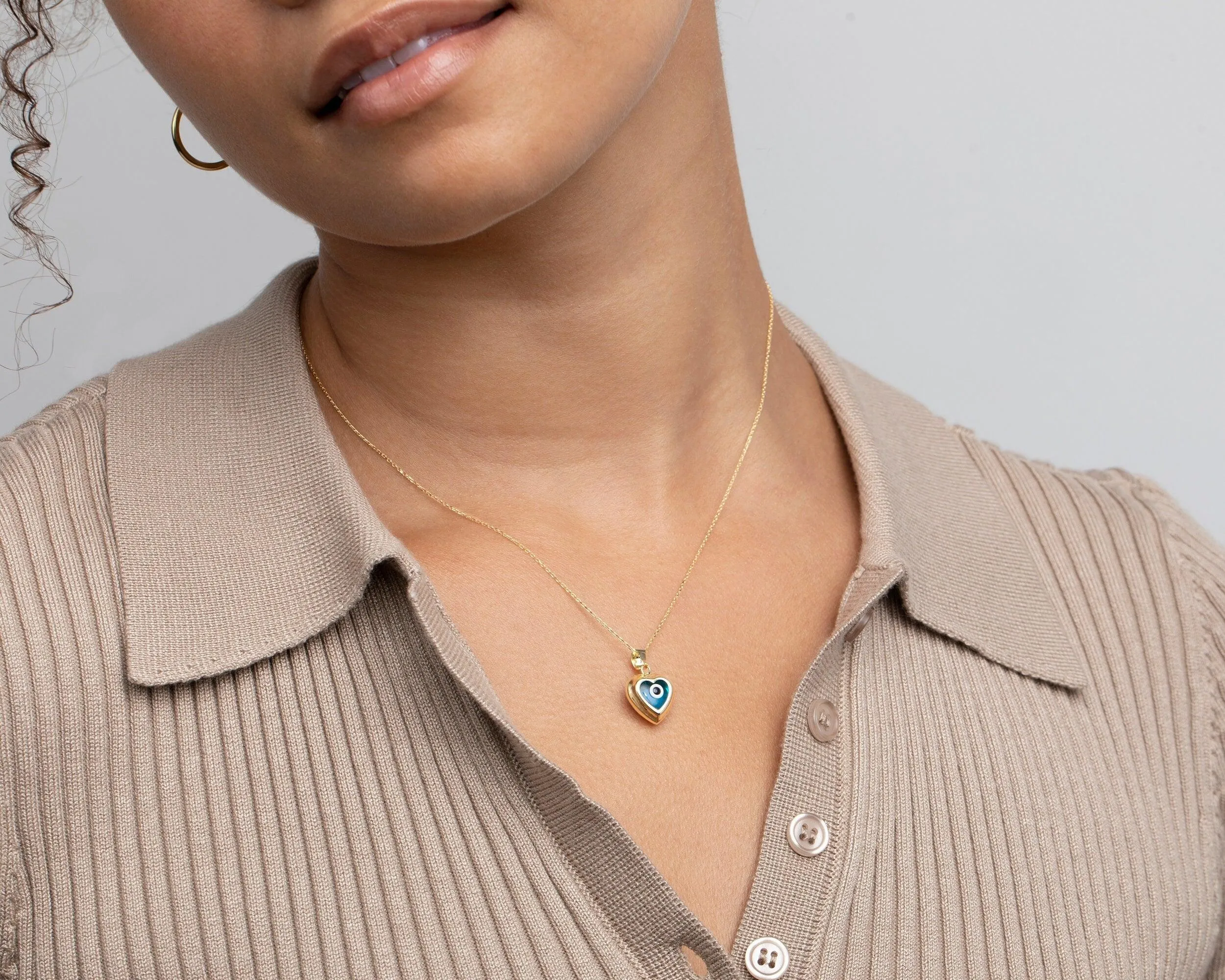 Hallow Evil Eye Necklace - 18K Gold Vermeil