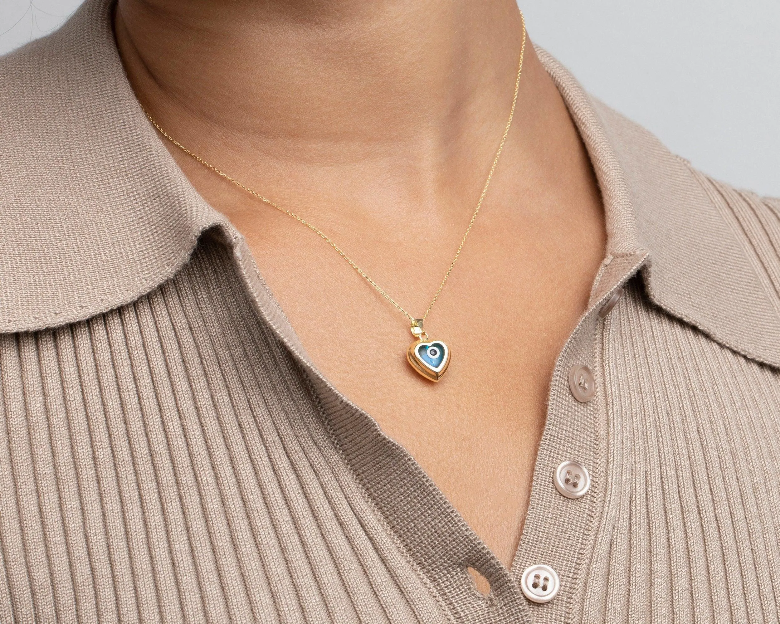 Hallow Evil Eye Necklace - 18K Gold Vermeil