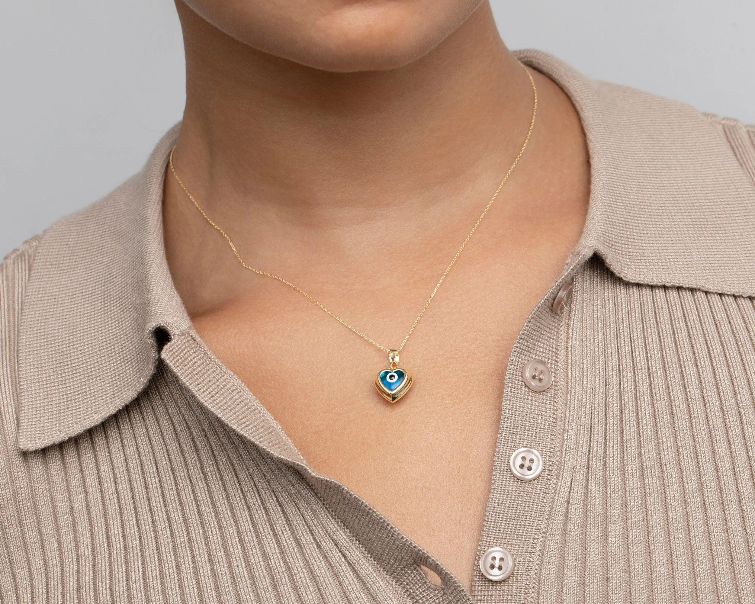 Hallow Evil Eye Necklace - 18K Gold Vermeil