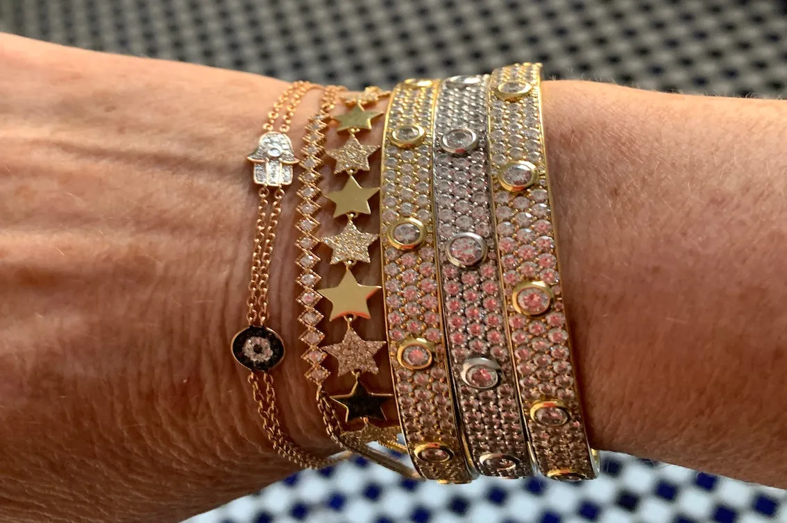 Hamsa and Black Diamond Evil Eye Bracelet