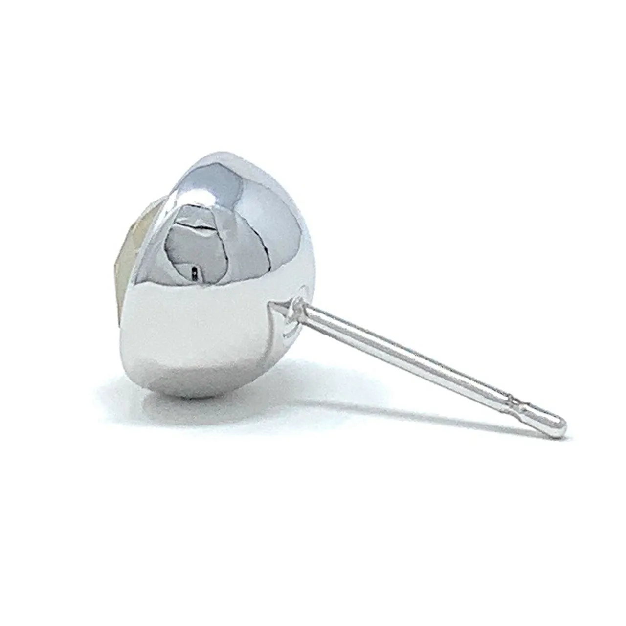 Harley Stud Earrings with Beige Sand Round Opals from Swarovski Silver Toned Rhodium Plated
