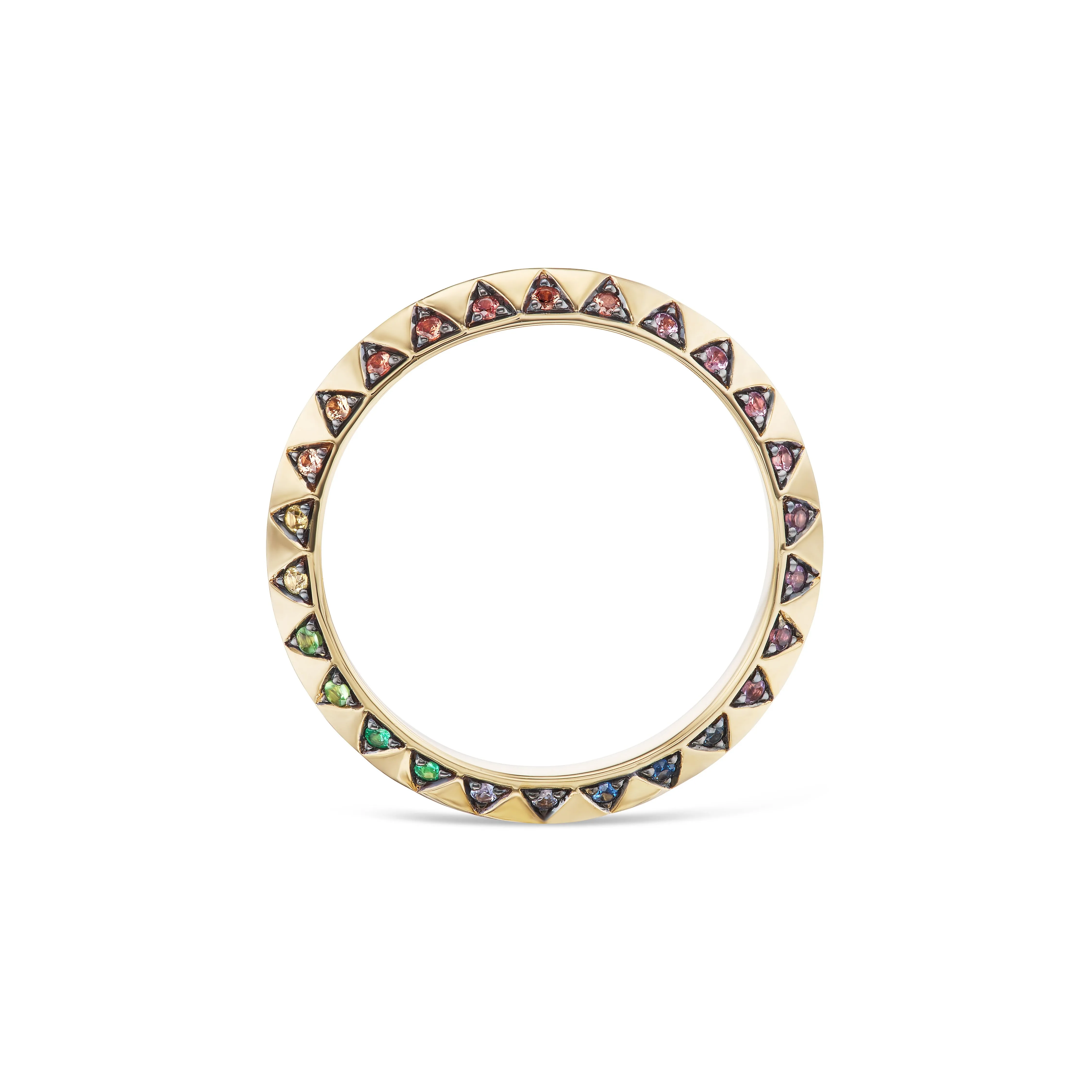 Harwell Godfrey 18k Rainbow Skinny Talisman Band Ring - Blackened
