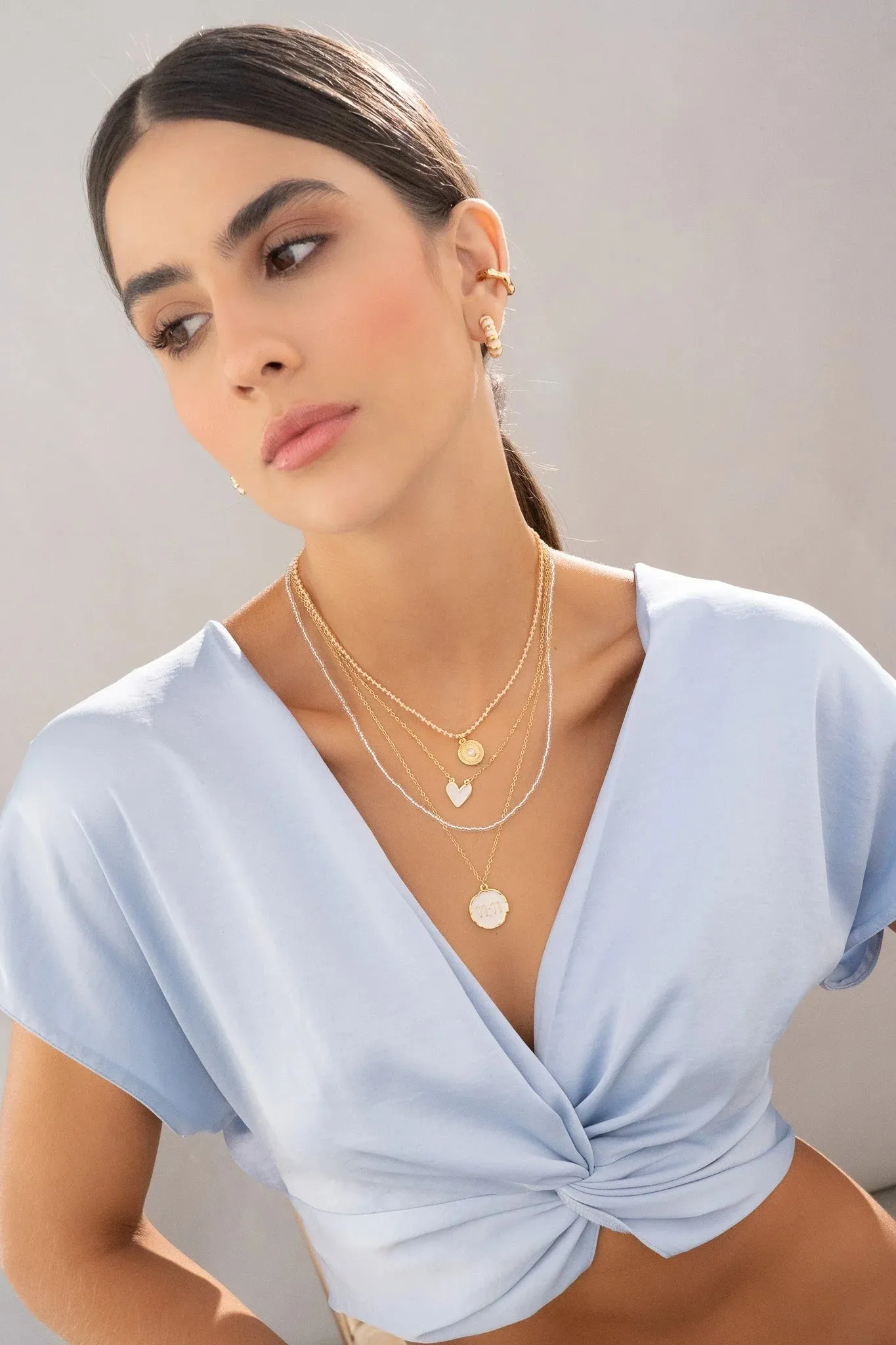 Heart and 11:11 Necklace Set   Earrings