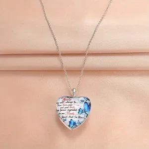 Heart Butterfly Crystal Pendant Necklace Gift