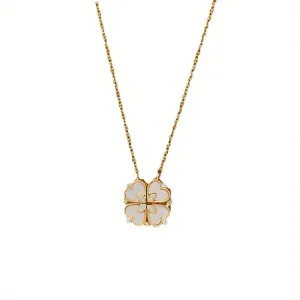 Heart Clover Pendant Necklace Jewelry