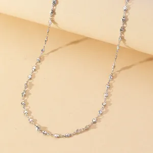 Heart Love Shape Beads Stainless Steel Necklace