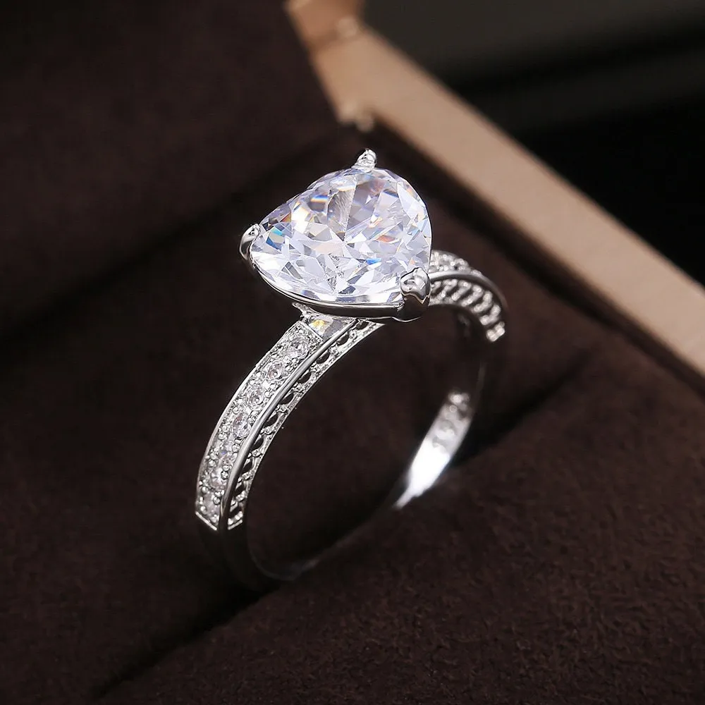 Heart Ring | Heart Shaped Ring | Heart Shape Ring | Diamond Heart Ring | Heart Ring with Diamonds | Engagement Ring | Ring for girlfriend
