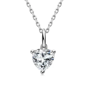 Heart Shaped 1.0Ct Moissanite Pendant Necklace