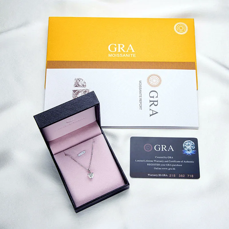 Heart Shaped 1.0Ct Moissanite Pendant Necklace