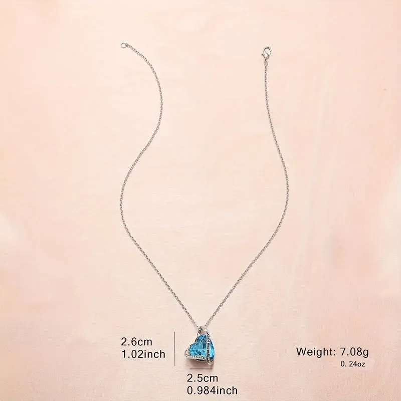 Heart-shaped Crystal Pendant Necklace I Will Love You Forever Couple Jewelry
