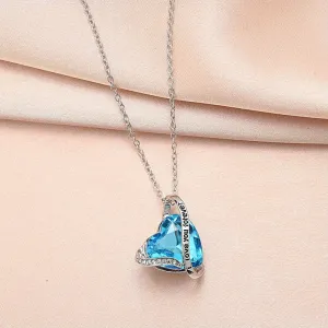 Heart-shaped Crystal Pendant Necklace I Will Love You Forever Couple Jewelry